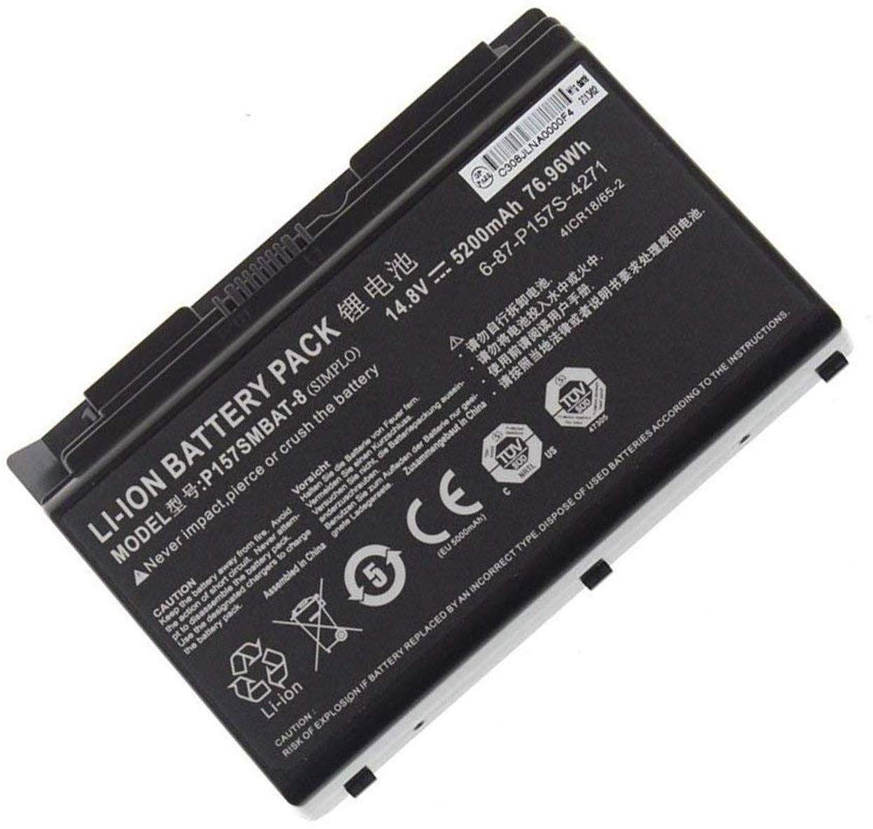 Clevo P157S Replacement Laptop Battery